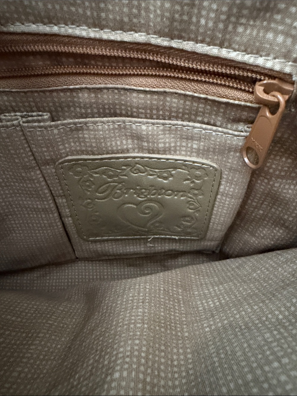 Brighton Beige Woven Tote with Tan Trim and Tassel Accent - Picture 2 of 3